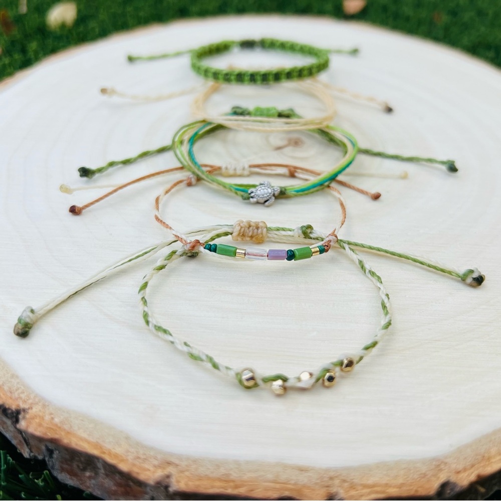 🌳🪵NEW Green/ Fresh Air/ Nature / Set of 5 Adjustable Bracelets🎄 - Picture 5 of 11